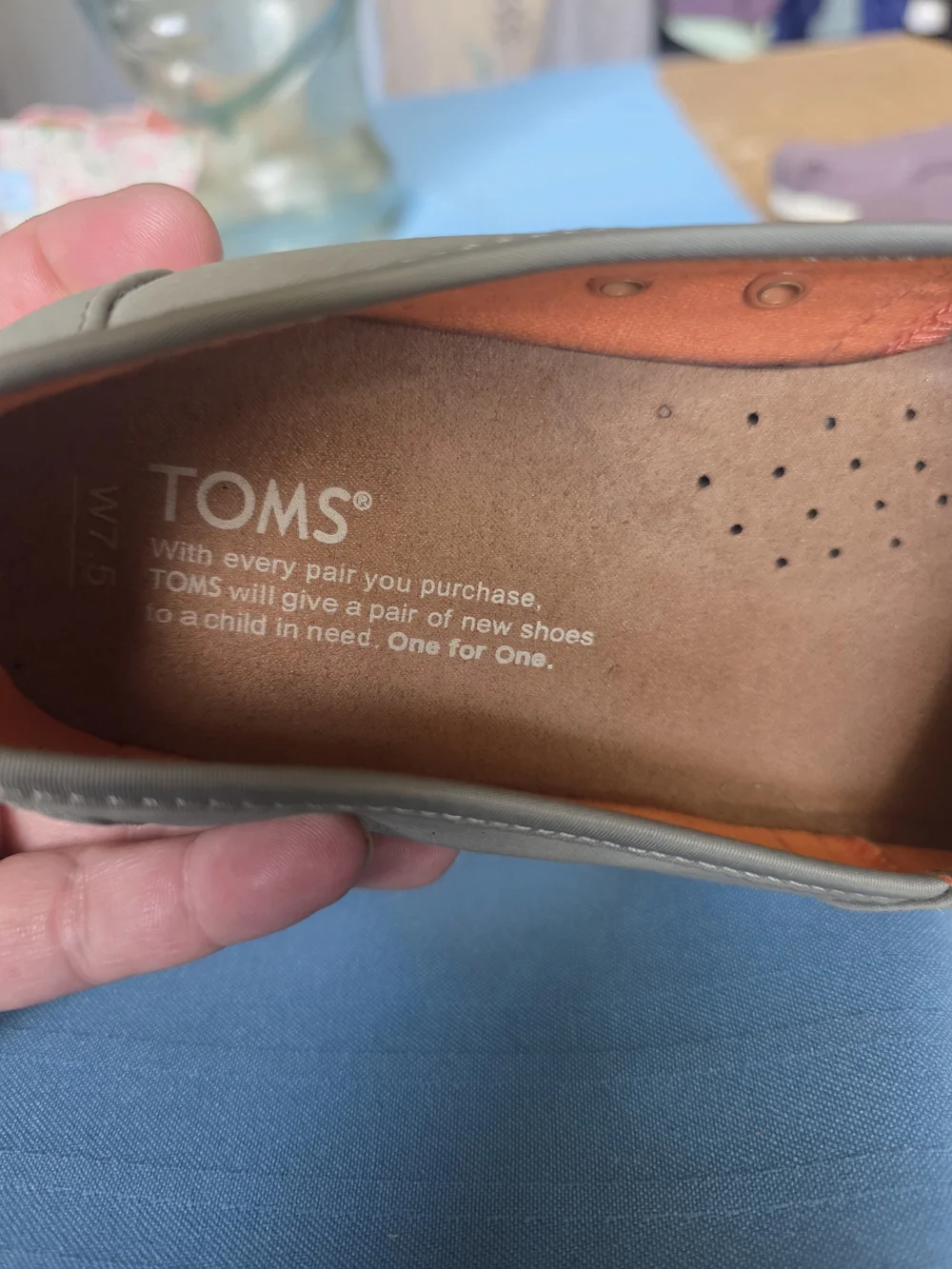TOMS Gray Slip-On Canvas Shoes Women’s 7.5